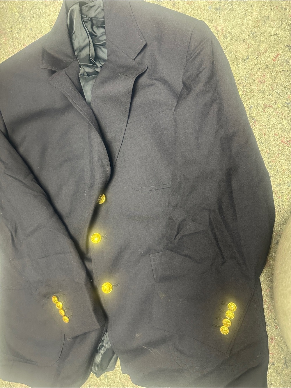 Men's Black Blazer with Gold Buttons